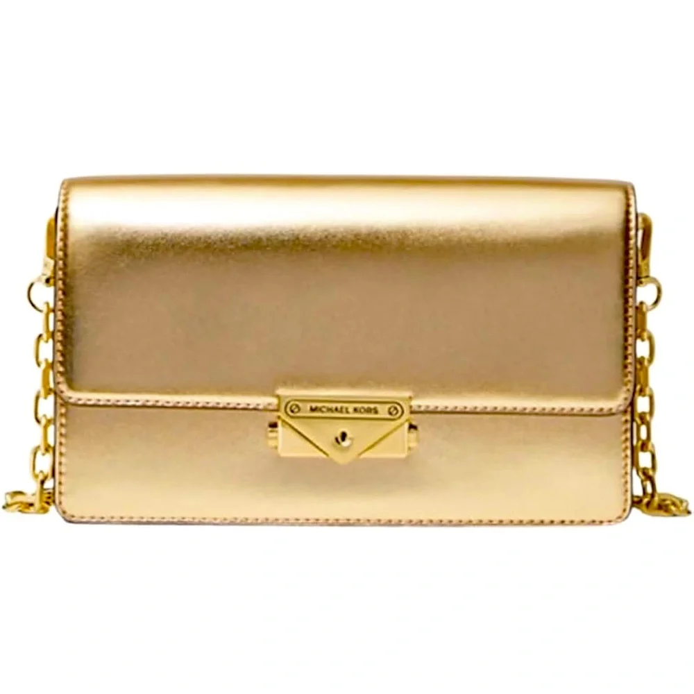 NWT MK Pale Gold The Cece Flap Crossbody Shoulder Bag With Detachable Gold Chain - Picture 5 of 16